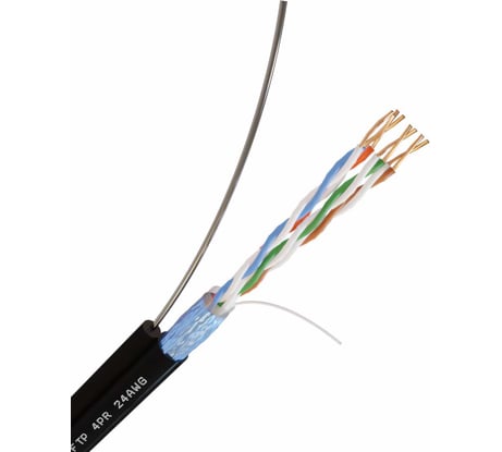 Кабель Netlink с одножильным тросом NL-CU FTP 4PR 24 AWG CAT5e 305м ВНЕШНИЙ УТ000002699