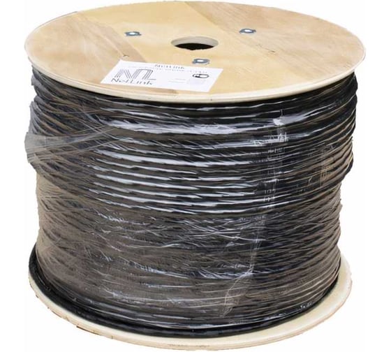 Кабель Netlink с одножильным тросом NL-CU FTP 4PR 24 AWG CAT5e 305м ВНЕШНИЙ УТ000002699