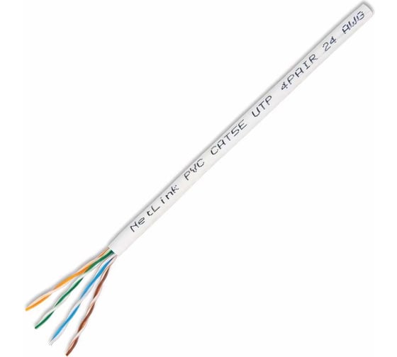 Кабель Netlink ОМЕДНЕННЫЙ NL-CCA UTP 4PR 24 AWG CAT5е 305м ВНУТРЕННИЙ УТ000003098