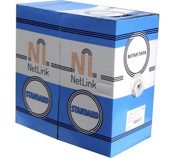 Кабель Netlink NL-CU UTP 4PR STANDART 23 AWG CAT6 305м ВНУТРЕННИЙ БЕЛЫЙ 00000000154