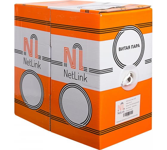 Кабель Netlink NL-CU UTP 4PR STANDART 24 AWG CAT5e 305м ВНУТРЕННИЙ БЕЛЫЙ УТ000000126