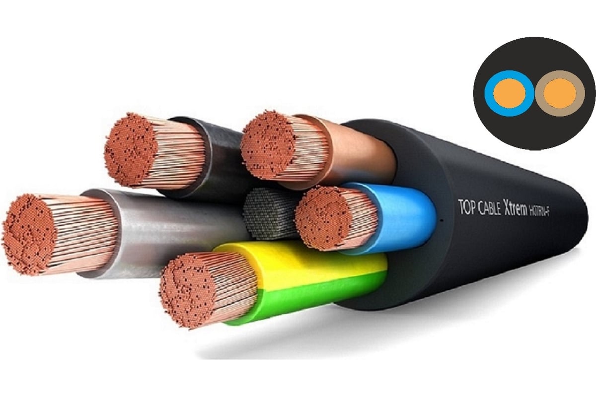 Силовой гибкий кабель H07RN-F 2x1,5 Top Cable XTREM 10 метров 3002001MR10RU...