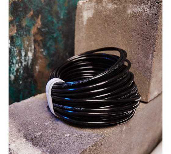 Кабель витая пара REXANT U/UTP, 4PR, 24AWG, CU, CAT5e, 100 МГц, PE, черный, внешний, 25 м 01-0045-25