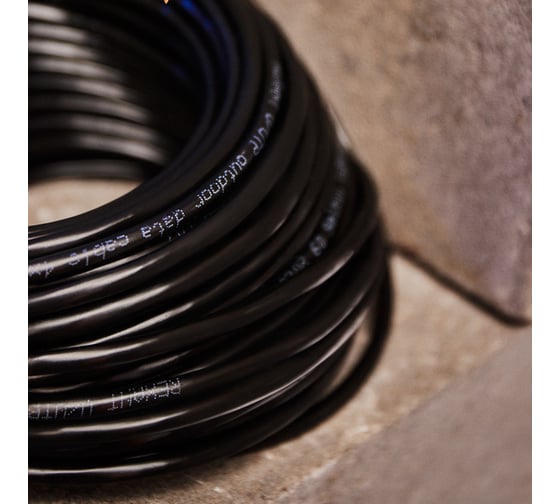 Кабель витая пара REXANT U/UTP, 4PR, 24AWG, CU, CAT5e, 100 МГц, PE, черный, внешний, 25 м 01-0045-25