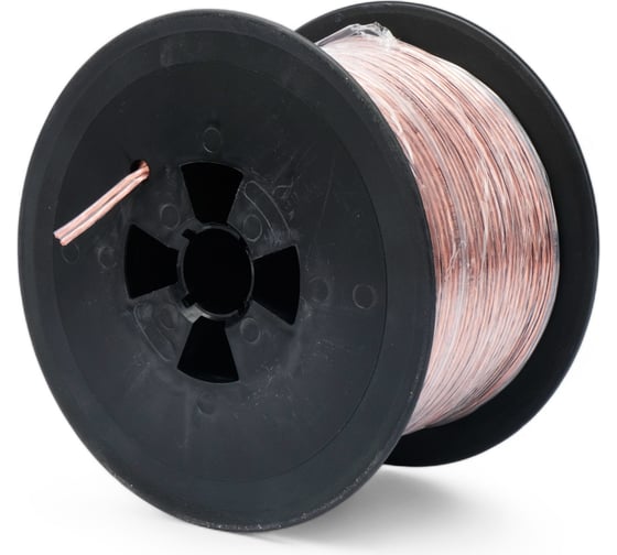 Акустический кабель Power Cube 2x1,0, Hi-Fi, 100M, прозрачный с черной полосой, на катушке, медные жилы, ACPC-2x1,0-100M ACPC-2*1,0-100M