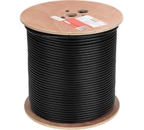 Кабель витая пара REXANT F/UTP, CAT 6, PE, 4PR, 23AWG, OUTDOOR, SOLID, черный, 305м 01-0158