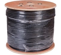 Кабель витая пара F/UTP, CAT5е, PE, 10PR, 24AWG, внешний, черный, 305м, РФ REXANT 01-1204-R