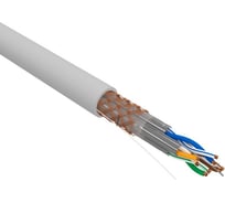 Кабель витая пара S/FTP, CAT 6A, LSZH нг(А)-HF, 4x2х0,575мм, 23AWG, внутренний, серый, 305м REXANT 02-0325