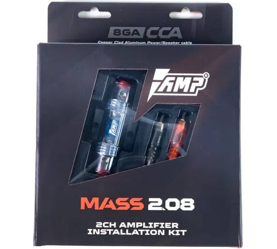 Провода комплект AMP MASS 2.08 для 2х канального усилителя (CCA)(10) В0000045585