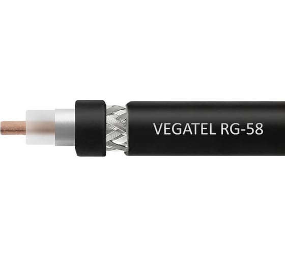 Кабельная сборка Vegatel RG-58 A/U (ГОСТ, PVC, черный) (SMA-male - SMA-female) 20м R92599