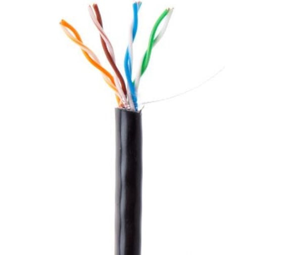 Кабель витая пара ЮПИТЕР U/UTP Cat5E 4x2х24AWG (0.52мм) 305м, медь, наружный (PE) JP3004