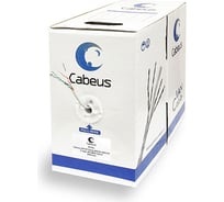 Кабель Cabeus витая пара категория 5e, 4 пары, одножильный, серый, UTP-4P-Cat.5e-SOLID-LSZH-GY