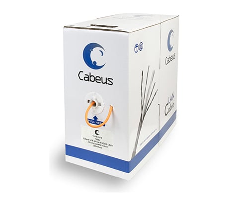 Кабель витая пара, категория 6, 4 пары 0,57мм, одножильный, длина 305 метров LSZH Cabeus UTP-4P-Cat.6-SOLID-LSZH