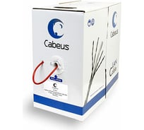 Кабель Cabeus витая пара, категория 5e, 4 пары, одножильный, красный, UTP-4P-Cat.5e-SOLID-LSZH-RD