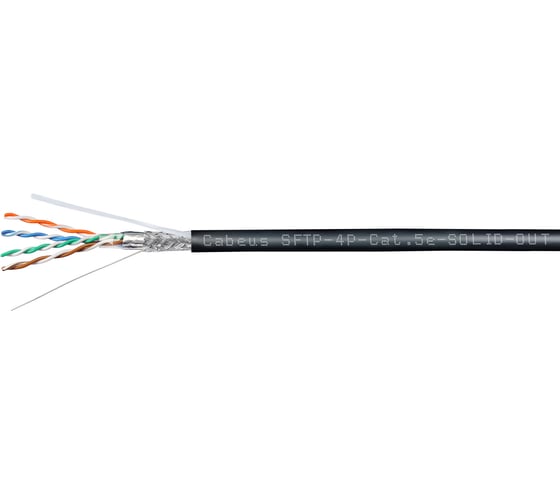 Кабель Cabeus витая пара, категория 5e, 4 пары, одножильный SFTP-4P-Cat.5e-SOLID-OUT-LSZH-UV