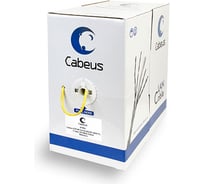 Кабель Cabeus витая пара, категория 5e, 4 пары, одножильный, желтый, UTP-4P-Cat.5e-SOLID-LSZH-YL