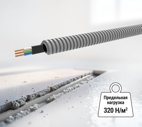 Кабель TDM ELECTRIC ВВГ-Пнг(А)-LS 3х2,5ок(N,PE)-0,66 ГОСТ в гофрированной трубе ПВХ d20 серая (50 м) SQ0140-2002