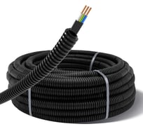 Кабель TDM ELECTRIC ВВГ-Пнг(А)-LS 3х2,5ок(N,PE)-0,66 ГОСТ в гофрированной трубе ПНД d20 черная (50 м) SQ0140-1002