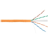 Кабель NETLAN U/UTP 4 пары, категория 6, одножильный, внутренний, LSZH, оранжевый, 305м EC-UU004-6-LSZH-OR