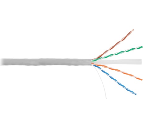 Кабель NETLAN U/UTP 4 пары, категория 6, одножильный, внутренний, PVC, серый, 305м EC-UU004-6-PVC-GY