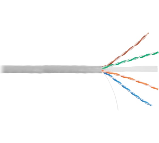 Кабель NETLAN U/UTP 4 пары, категория 6, одножильный, внутренний, PVC, серый, 305м EC-UU004-6-PVC-GY
