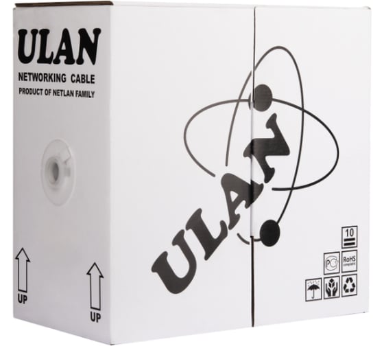 Кабель NETLAN U/UTP 2 пары, категория 5, PVC, одножильный, серый, 305м UEC-UU002-5-PVC-GY