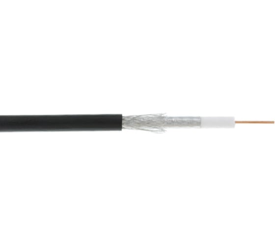 Коаксиальный кабель NETLAN RG-6, одножильный, CCS, PE до -40C, черный, 305м EC-C2-32123B-BK-3