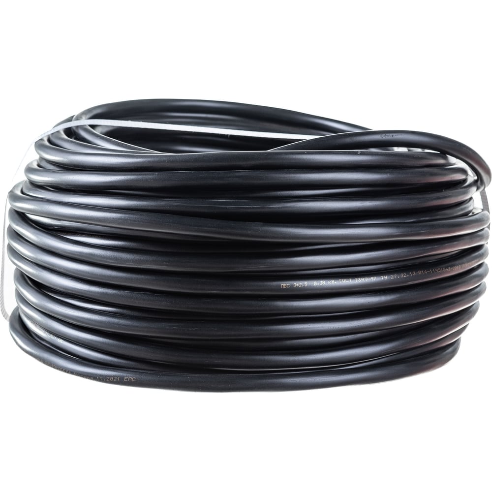 Провод ПВС АЛЬФАКАБЕЛЬ 3х2,5 мм черный ГОСТ 50 м 05204 - выгодная цена ...