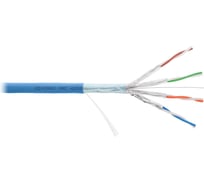 Кабель NIKOMAX F/FTP 4 пары, Кат.6a (Класс Eа), тест по ISO/IEC, 500МГц, одножильный, BC (чистая медь), 23AWG (0,56мм), полимерный материал нг(А)-HF, внутренний, голубой, 500м NMC 4355C-IB