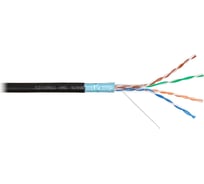 Кабель NIKOMAX F/UTP 4 пары, Кат.5e (Класс D), тест по ISO/IEC, 100МГц, одножильный, BC (чистая медь), 24AWG (0,52мм), полиэтилен, внешний, черный, 305м - гарантия: 5 лет NMC 9200B-BK