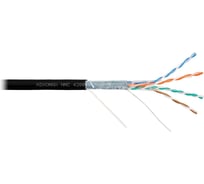 Кабель NIKOMAX F/UTP 4 пары, Кат.5e (Класс D), тест по ISO/IEC, 100МГц, одножильный, BC (чистая медь), 24AWG (0,51мм), полимерный материал нг(А)-HF, внутренний/внешний, черный, 305м NMC 4200C-BK
