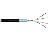 Кабель NIKOMAX F/UTP 4 пары, Кат.5e (Класс D), тест по ISO/IEC, 100МГц, одножильный, BC (чистая медь), 24AWG (0,52мм), полимерный материал нг(А)-HF, внутренний/внешний, черный, 305м NMC 9200C-BK