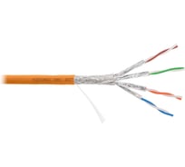 Кабель NIKOMAX S/FTP 4 пары, Кат.7a (Класс Fa), тест по ISO/IEC, 1000МГц, одножильный, BC (чистая медь), 23AWG (0,58мм), полимерный материал нг(А)-HF, внутренний, оранжевый, 500м NMC 4575C-OR