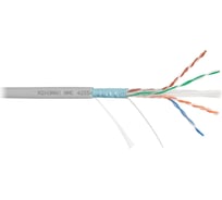 Кабель NIKOMAX F/UTP 4 пары, Кат.6a (Класс Eа), тест по ISO/IEC, 500МГц, одножильный, BC (чистая медь), 23AWG (0,57мм), полимерный материал нг(А)-HF, внутренний, серый, 500м NMC 4255C-GY
