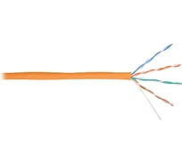 Кабель NIKOMAX U/UTP 4 пары, Кат.5e (Класс D), тест по ISO/IEC, 100МГц, одножильный, BC (чистая медь), 24AWG (0,50мм), полимерный материал нг(А)-HF, внутренний, оранжевый, 100м NMC 2101C-OR