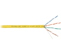 Кабель NIKOMAX U/UTP 4 пары, Кат.5e (Класс D), тест по ISO/IEC, 100МГц, одножильный, BC (чистая медь), 24AWG (0,51мм), полимерный материал нг(А)-HF, внутренний, желтый, 305м NMC 4100C-YL