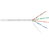 Кабель NIKOMAX U/UTP 4 пары, Кат.5e (Класс D), тест по ISO/IEC, 100МГц, одножильный, BC (чистая медь), 24AWG (0,52мм), полимерный материал нг(А)-HF, внутренний, белый, 305м NMC 9100C-WT