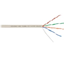 Кабель NIKOMAX U/UTP 4 пары, Кат.5e (Класс D), тест по ISO/IEC, 100МГц, одножильный, BC (чистая медь), 24AWG (0,52мм), полимерный материал нг(А)-LSLTx, внутренний, светло-серый, 305м NMC 9100L-IY
