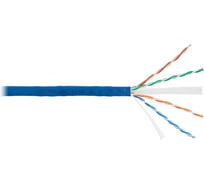 Кабель NIKOMAX U/UTP 4 пары, Кат.6 (Класс E), тест по ISO/IEC, 250МГц, одножильный, BC (чистая медь), 23AWG (0,55мм), полимерный материал нг(А)-HF, внутренний, синий, 305м NMC 4140C-BL