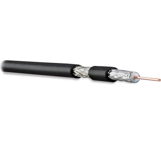 Коаксиальный кабель Hyperline COAX-RG6-OUTDOOR-500 500 м, RG-6, 75 Ом ТВ, SAT, CATV, жила - 18 AWG, для внешней прокладки, 60 C - -40 C, общий диаметр 6.9мм, PE 254852 1