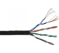 Кабель LANMASTER UTP патч-кордовый витая пара , 4 пары, Кат. 5e, 350Mhz, PVC, черный, 305м в кат., LAN-5EUTP-PT-BK