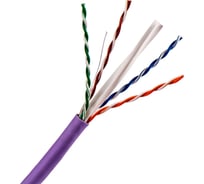 Кабель UTP витая пара , 4 пары, Кат. 6, нг А -LS, IEC 60332-3, фиолетовый, 305м в кат., TWT-6UTP-NGLS