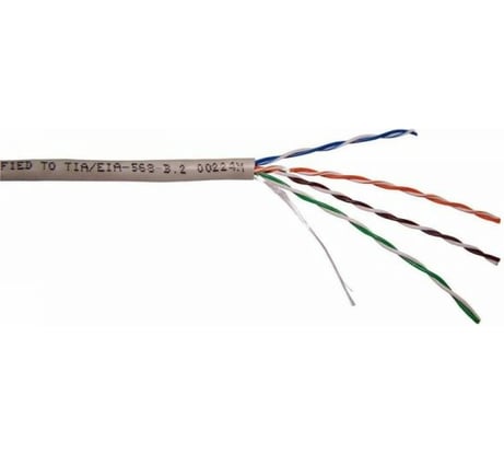 Кабель UTP, 4 пары, Кат. 5e, серый, 100м в кат., серия XS TWT-5EUTP-XS/100