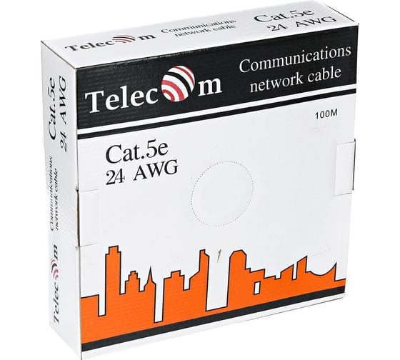 Кабель Telecom, UTP 4 пары, кат. 5e, бухта 100м UTP4-TC100C5EN-CCA-IS