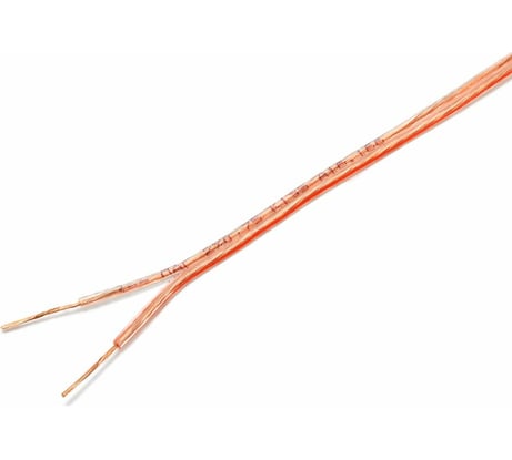 Прозрачный акустический кабель Cablexpert, 2x0.75мм2, медь, 20м, с красн.пол., бухта, CC-TC2x0,75-20M