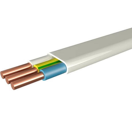 Кабель ЭлПроКабель ВВГ П (А) 3x2.5, твердый плоский, 20м, белый 4630017917884