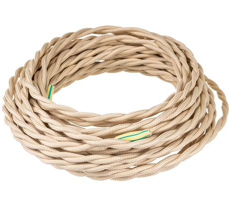 Двухжильный провод Interior Electric ПВХ, сечение 2*1,5 цвет слоновая кость 10м ПРВ2.15.03.10.СЛ