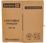 Кабель UTP ExeGate 4 пары, категория 5e, Special медь, 26AWG, бухта 305м, серый, PVC 138966