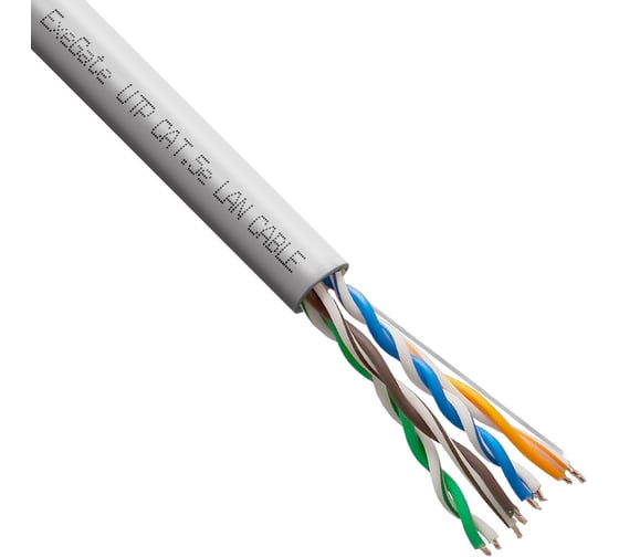 Кабель UTP ExeGate CU 4PR PREMIUM 25 AWG CAT5e 305м внутренний серый 281815