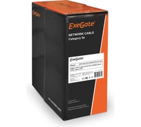 Кабель UTP ExeGate 4 пары, категория 5e, CCA, 24AWG, бухта 100м, серый, PVC 281816